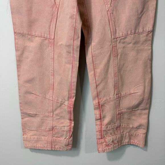 Free People We the Free Supersonic High Waist Slim Crop Barrel Jeans Pink 4 NEW - Picture 4 of 10